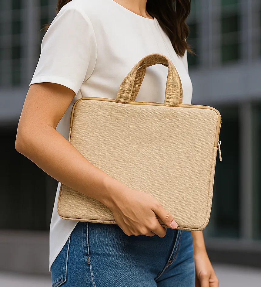 Handmade Jute Laptop Bag - Natural